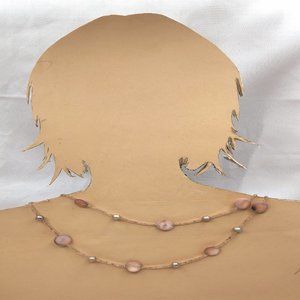 Pink Mother of Pearl Necklace 45"